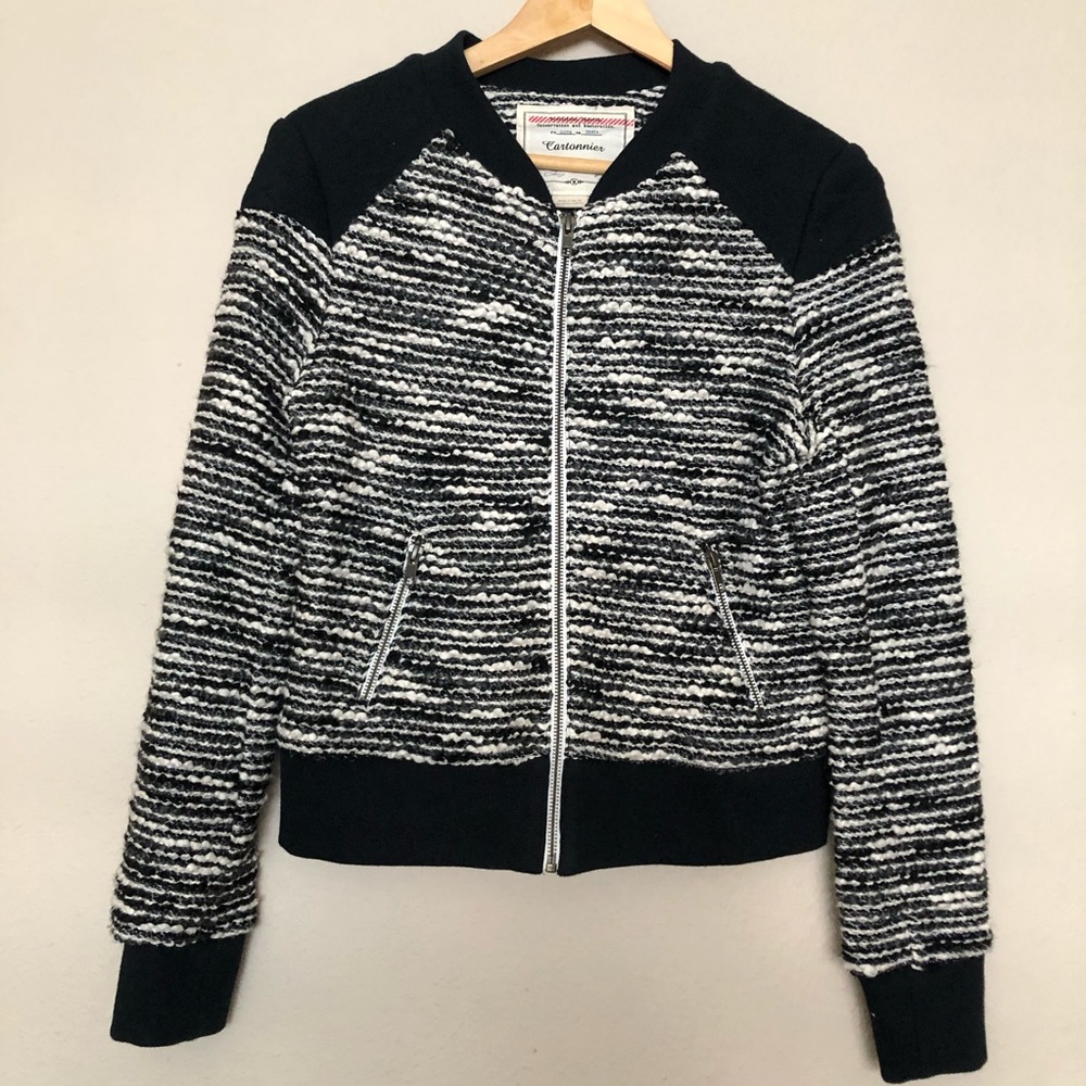 ANTHROPOLOGIE Cartonnier Tweed Bomber Jacket - Picture 3 of 9